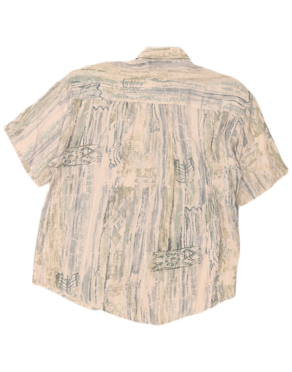 Camicia vintage da uomo a maniche corte XL a righe multicolore