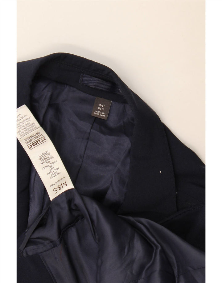 Marks & Spencer Mens 2 Button Blazer Jacket UK 44 2XL Navy Blue Wool