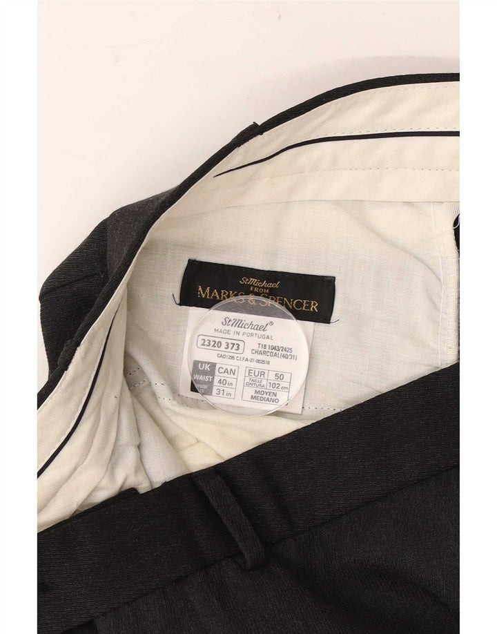 Marks & Spencer Ανδρικό ίσιο παντελόνι W40 L28 Γκρι Πολυεστέρας