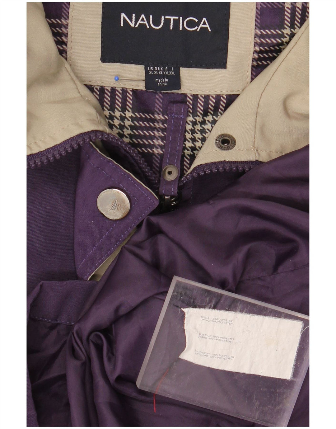 NAUTICA Womens Oversized Windbreaker Jacket UK 18 XL Purple Polyester