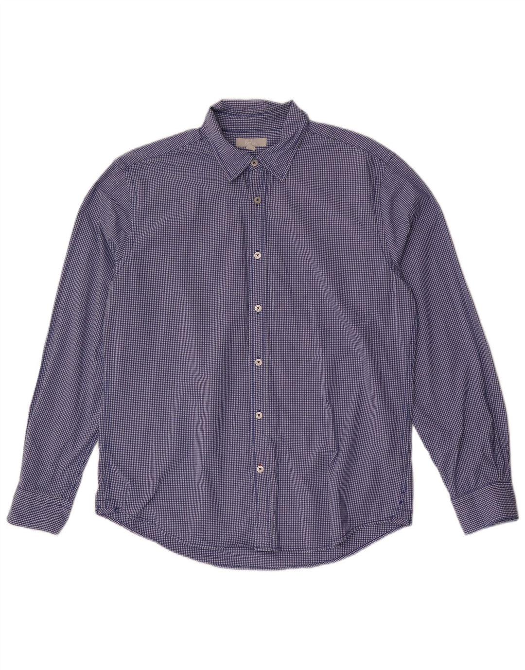 Boden Mens Slim Fit Shirt Large Blue Gingham Cotton