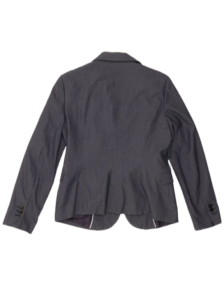 Zara Womens 1 Button Blazer Jacket UK 14 Large Navy Blue