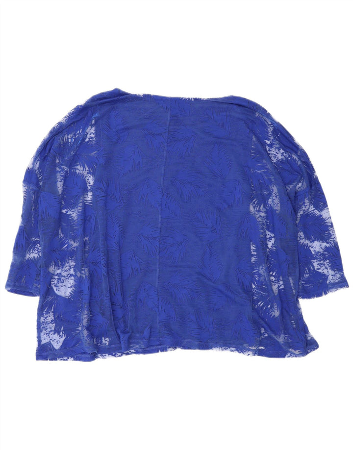 Phase Eight Womens Oversized Top 3/4 Sleeve UK 12 Medium  Blue Floral