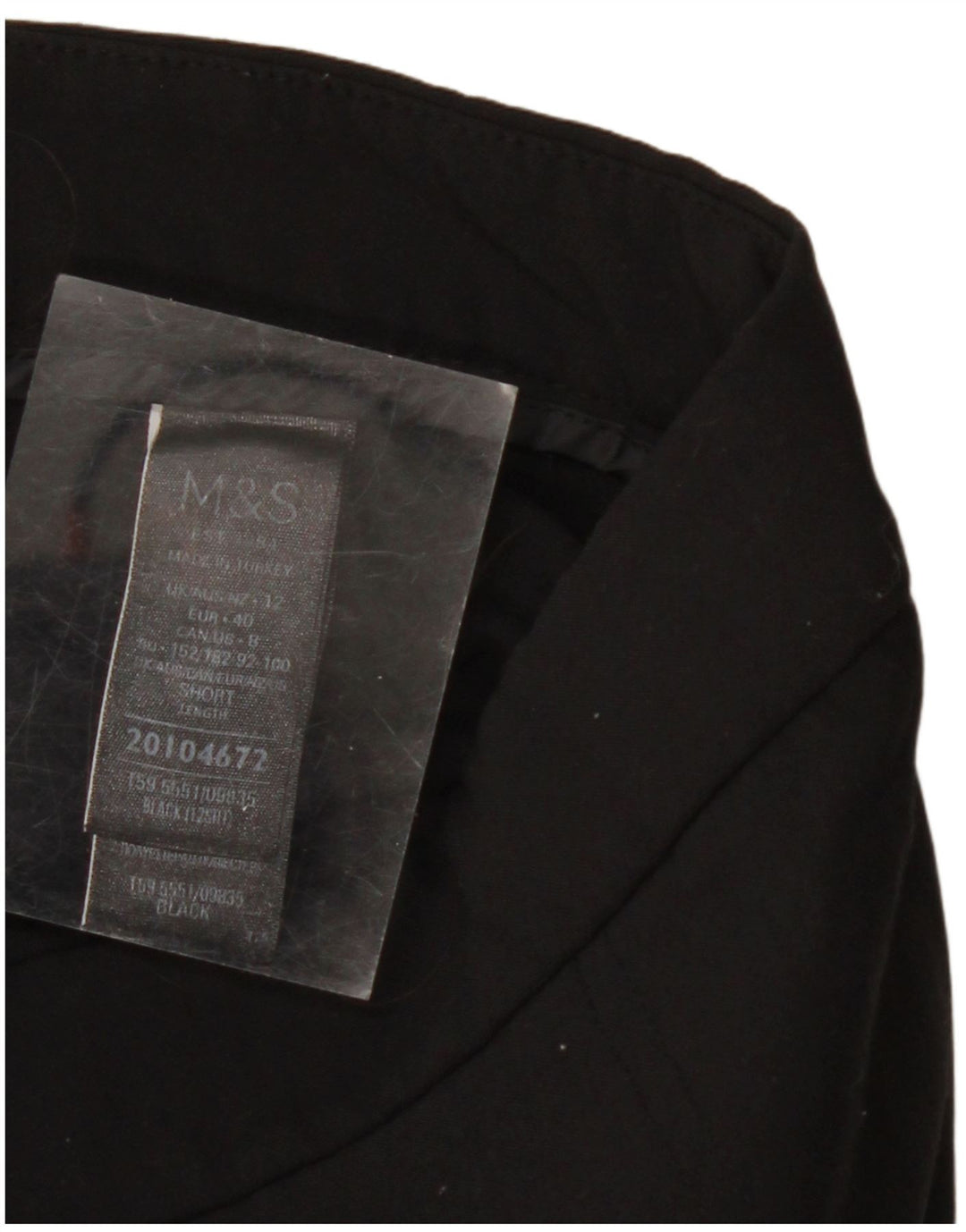 MARKS & SPENCER Womens Cropped Trousers UK 12 Medium W30 L22  Black