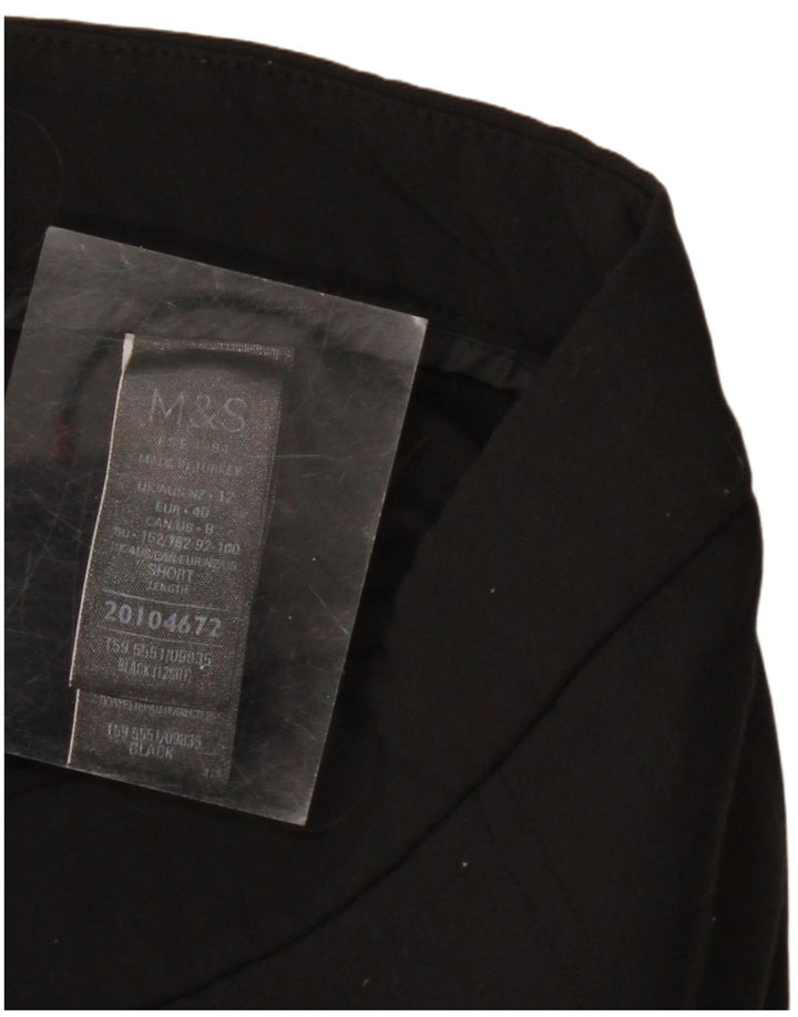 MARKS & SPENCER Womens Cropped Trousers UK 12 Medium W30 L22  Black