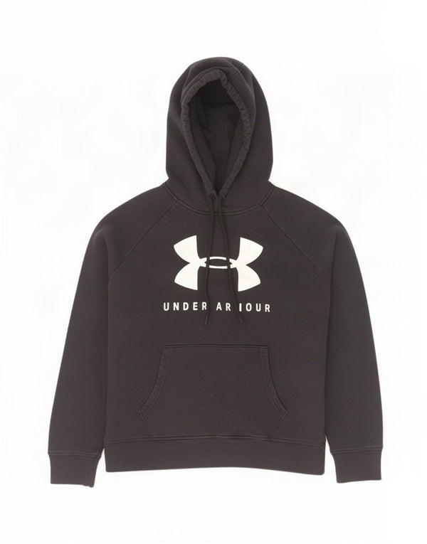 Under Armour Womens Graphic Oversized Hoodie Pullover UK 10 Small Schwarz