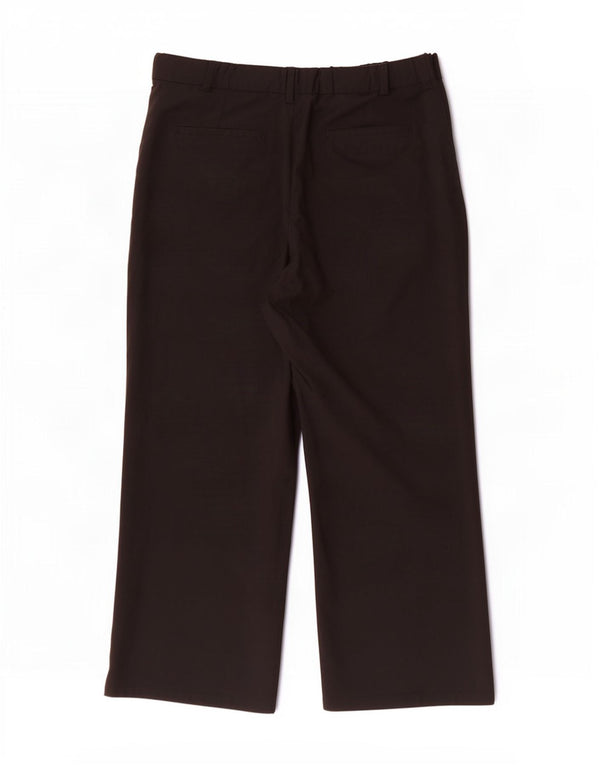 Zara kvinders højtaljede chinobukser med brede ben 2XL W34 L29 sort polyester