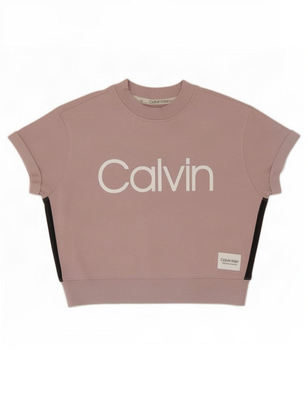 Pulover Calvin Klein pentru femei, cu grafic supradimensionat, UK 14, roz mediu