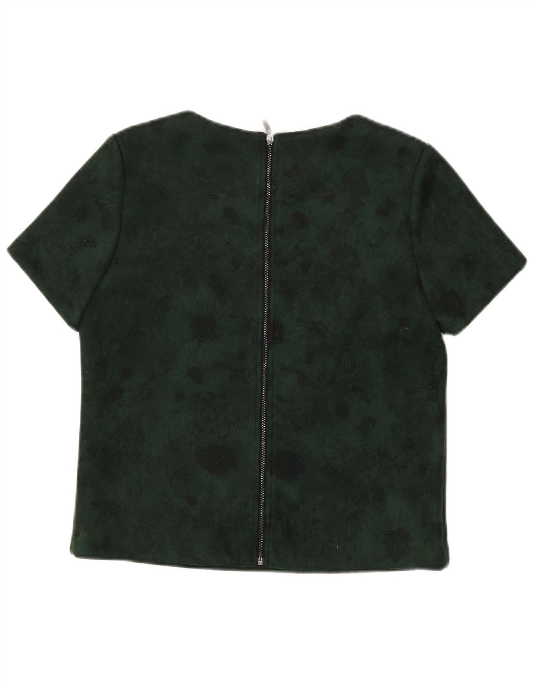 FRNCH Crop-Blusenoberteil für Damen, UK-Größe 46, Größe S, Grün, Blumenmuster, Polyester