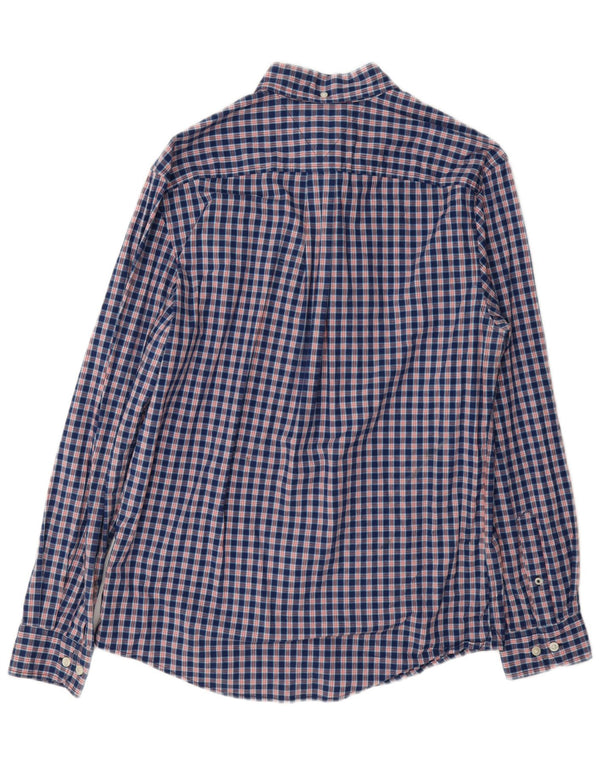 Camicia da uomo Tommy Hilfiger in cotone a quadri blu navy medio