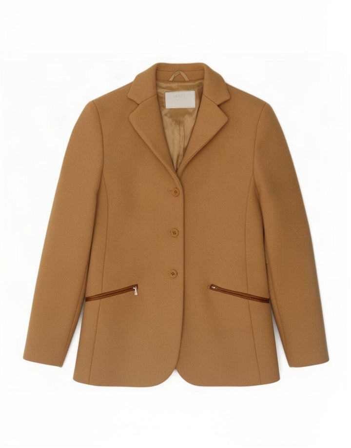 Jaqueta Blazer Prada Feminina com 3 Botões IT 38 XS Bege Lã Clássica