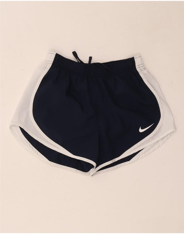Женские спортивные шорты Nike Dri Fit UK 10, маленькие темно-синие с цветными блоками