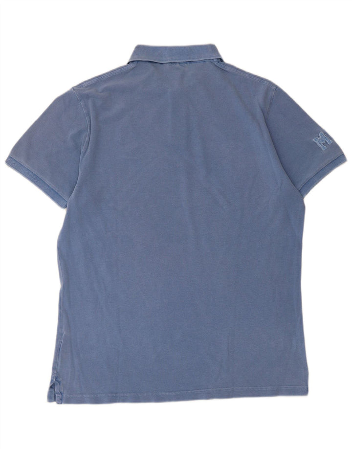 Marlboro Classics Mens Graphic Polo Shirt Large Blue Cotton