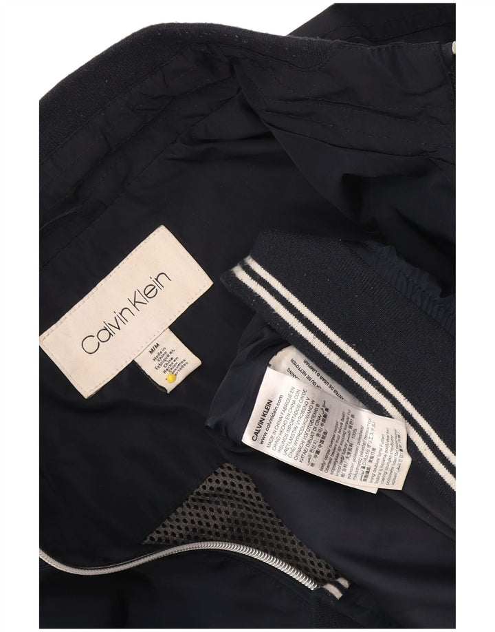 Calvin Klein Herre Bomber Jacket UK 38 Medium Navy Blue Polyester