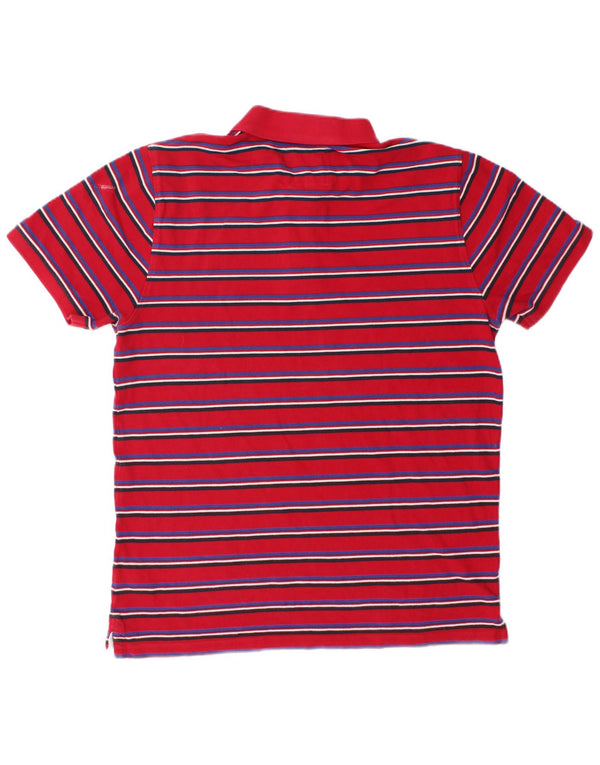 Crew Clothing Mens Polo Shirt Large Pink Striped Cotton