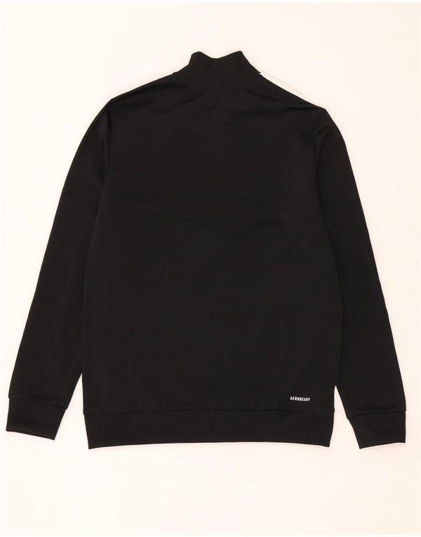 Adidas Boys Aeroready Tracksuit Top Jacket 13-14 Years Black Colourblock
