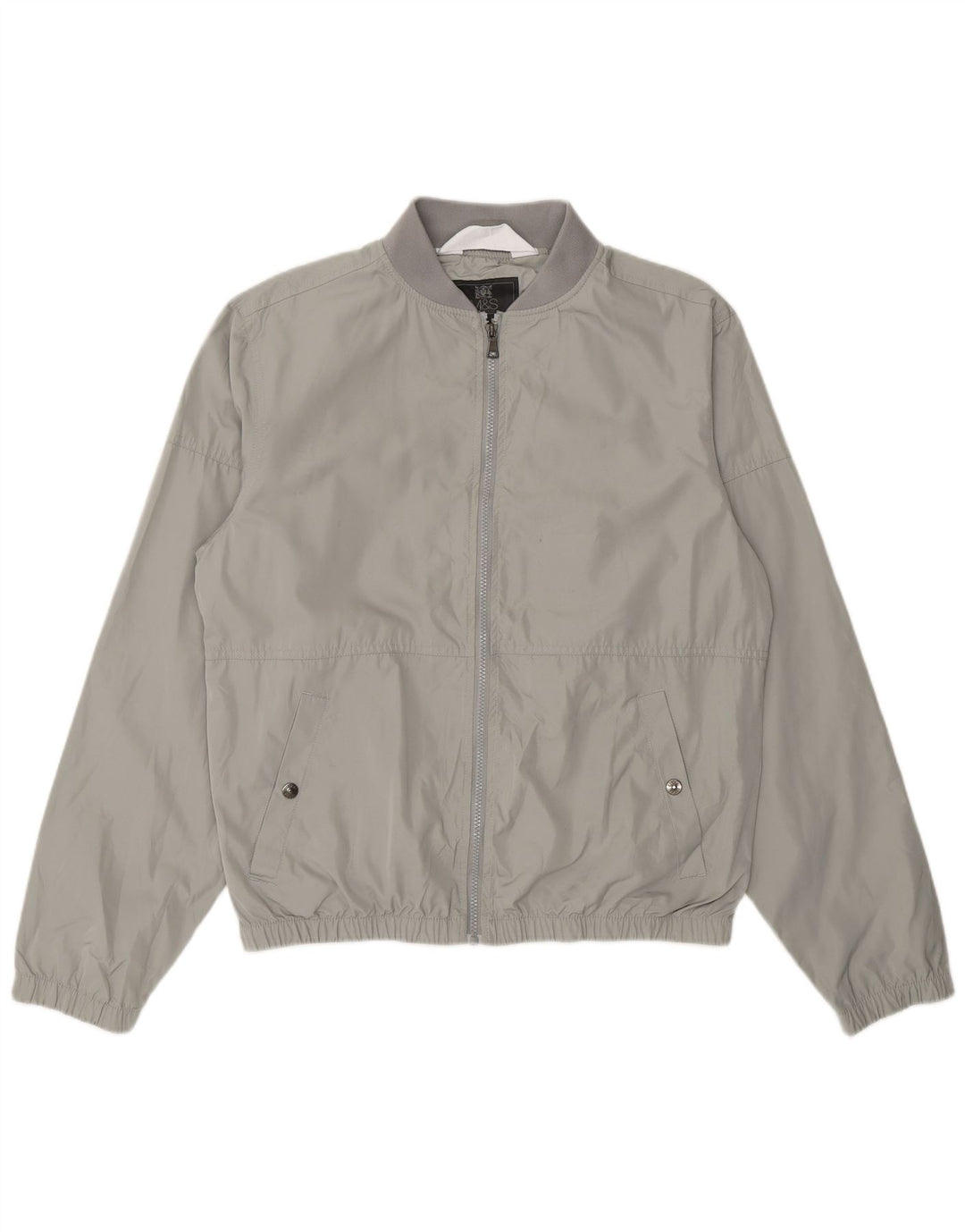 Marks & Spencer Bomber Jacket UK 38 Medium Grey Polyester
