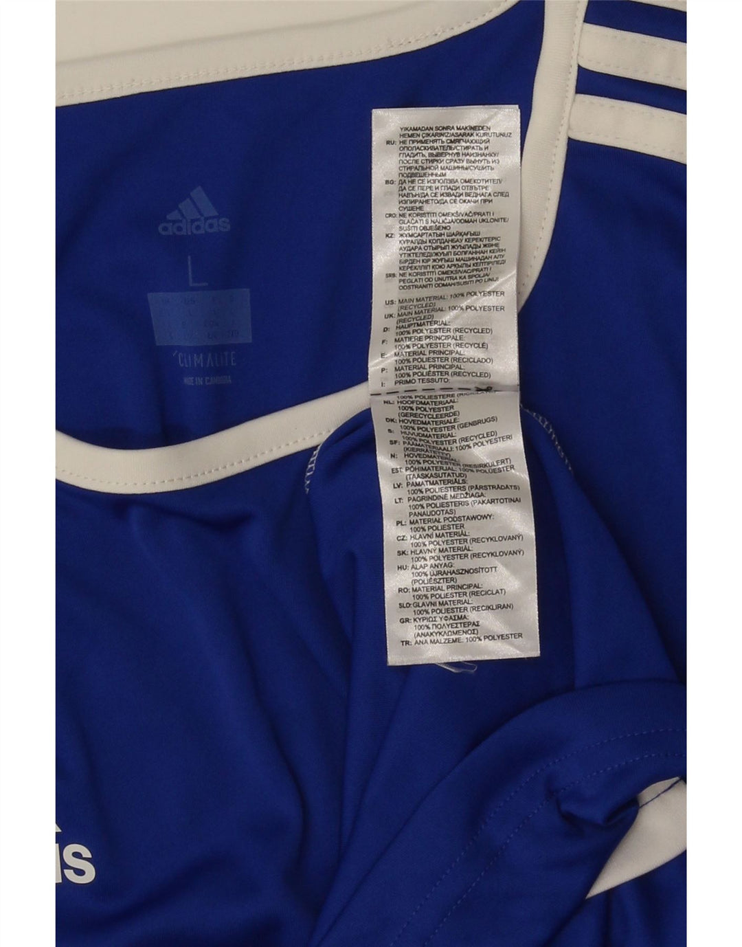 Adidas Mens Climalite T-Shirt Top Large Blue Colourblock Polyester