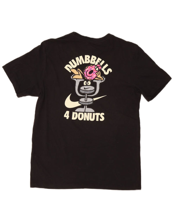 Nike Mens Dumbbells Donuts Graphic T-Shirt Top Medium Black Cotton