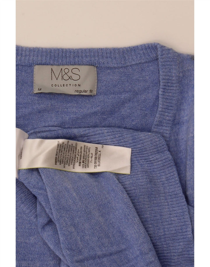 Marks & Spencer Herre Regular Fit V-hals sweater mellemblå akryl