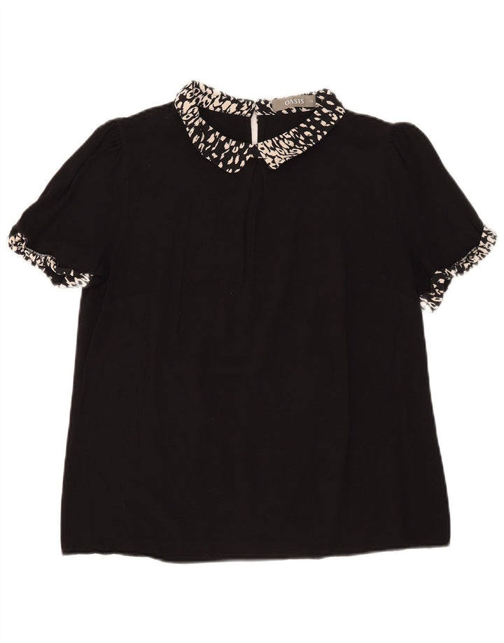 Oasis Chemisier Femme UK 12 Medium Noir Imprimé Animal