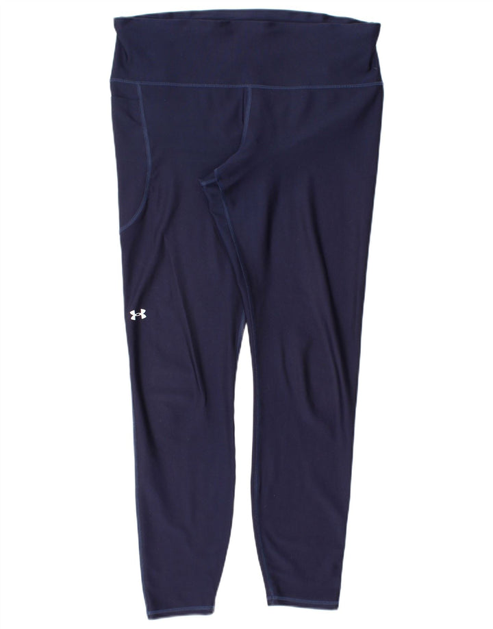 Under Armour Dame Leggings UK 14 Large Navy Blue