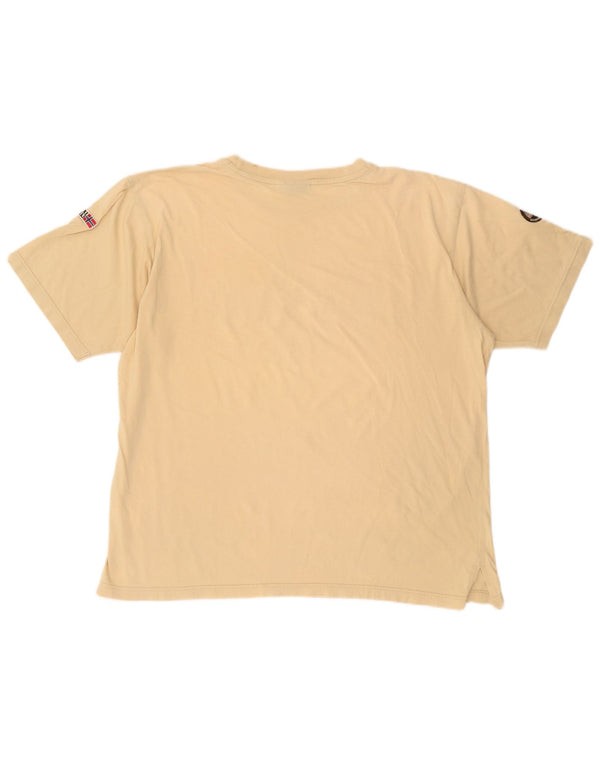 T-shirt grafica da uomo Napapijri Top grande in cotone beige
