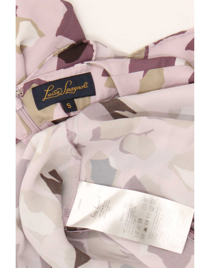 Luisa Spagnoli Womens Abstract Pattern Blouse Top UK 10 Small Purple