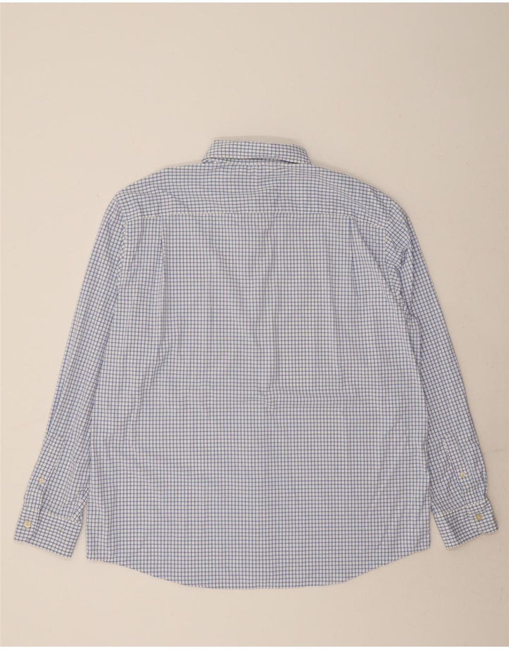 CHAPS Mens Big & Tall Shirt 2XL Blue Check Nylon Vintage Chaps and Second-Hand Chaps from Messina Hembry 
