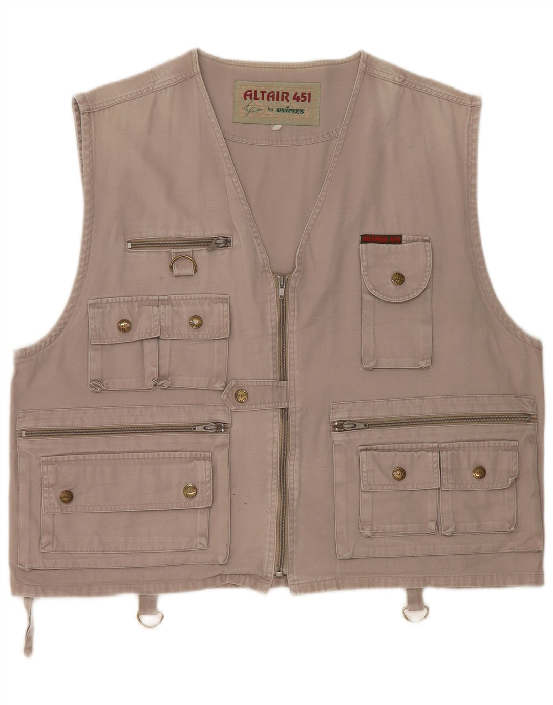Vintage Mens Utility Gilet UK 38 Medium Grey