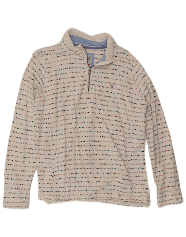 Crew Clothing Damen-Sweatshirt mit Reißverschluss, Gr. 40, Größe L, weiß gestreift