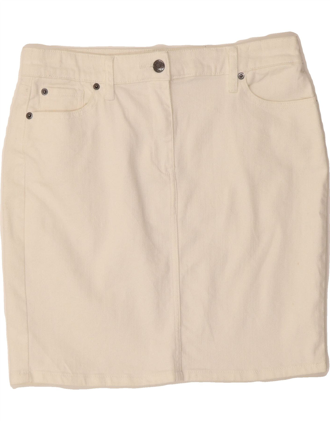 J. CREW Womens Stretch Denim Skirt  W29 Medium White Cotton Vintage J. Crew and Second-Hand J. Crew from Messina Hembry 