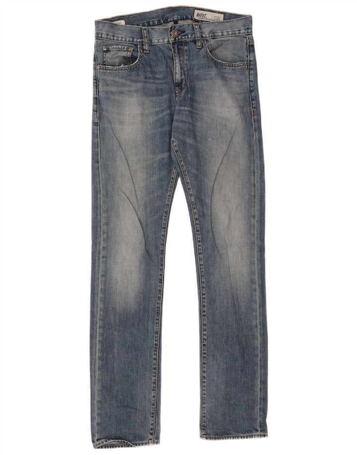 Rifle Mens Straight Jeans W30 L33 Blue Cotton