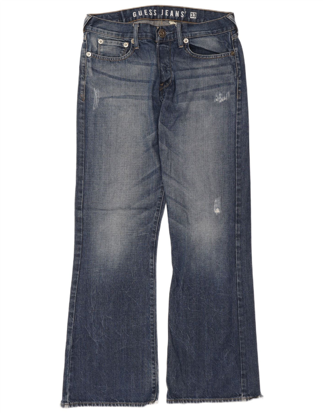 Guess Womens Bootcut Jeans W33 L33 Blue Cotton