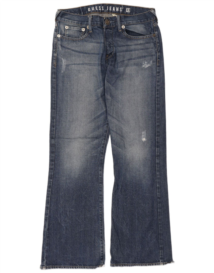 Guess Womens Bootcut Jeans W33 L33 Blue Cotton