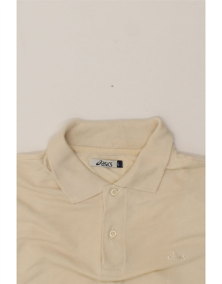 ASICS Mens Polo Shirt Large Yellow Cotton Vintage Asics and Second-Hand Asics from Messina Hembry 