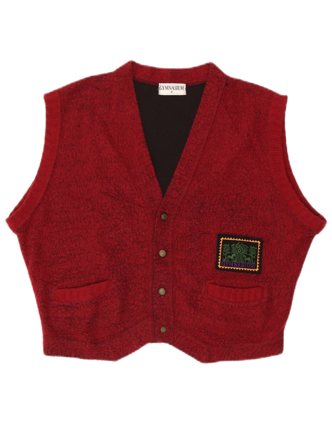 Gymnasium Mens Waistcoat Medium Red Flecked Wool