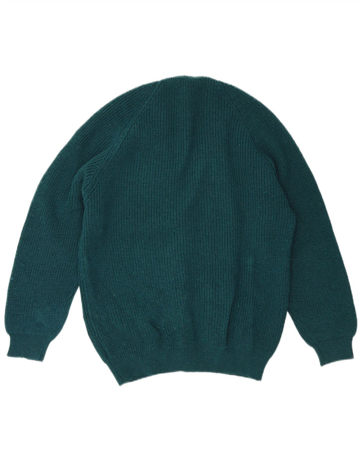 Vintage Mens Cardigan Sweater Large Green Wool