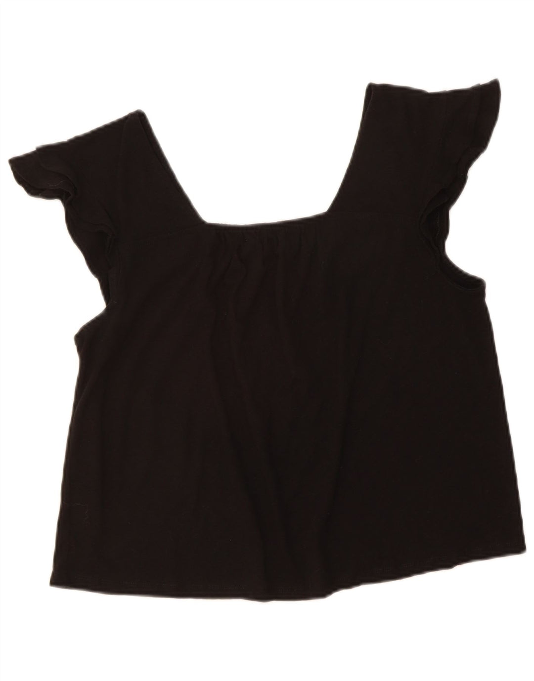 BENETTON Womens Crop Crop Top UK 14 Medium Black