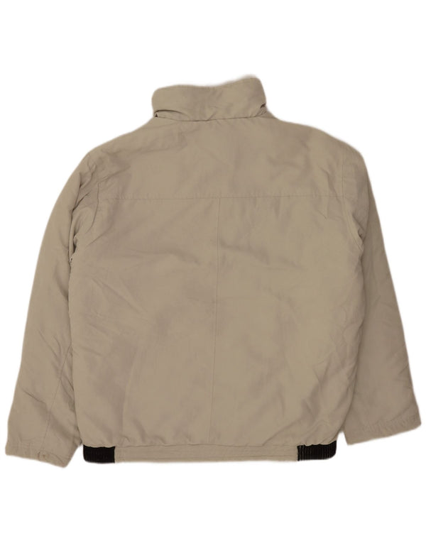 vintage Mens Bomber Jacket UK 42 XL Beige Colourblock Polyester