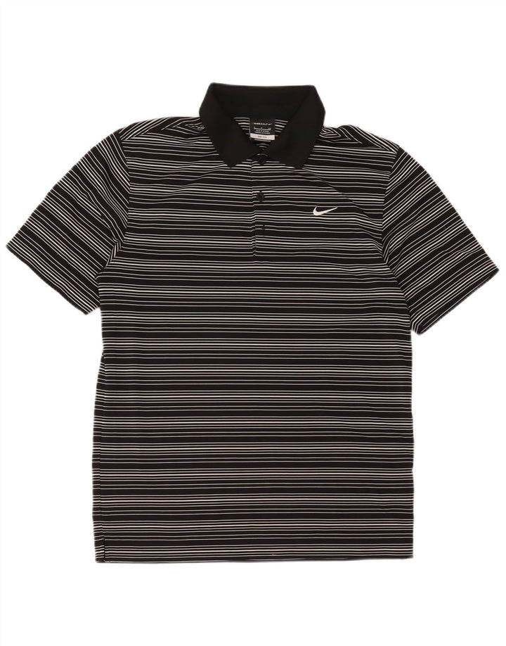 Nike Homme Dri Fit Polo Petit Noir Rayé Polyester