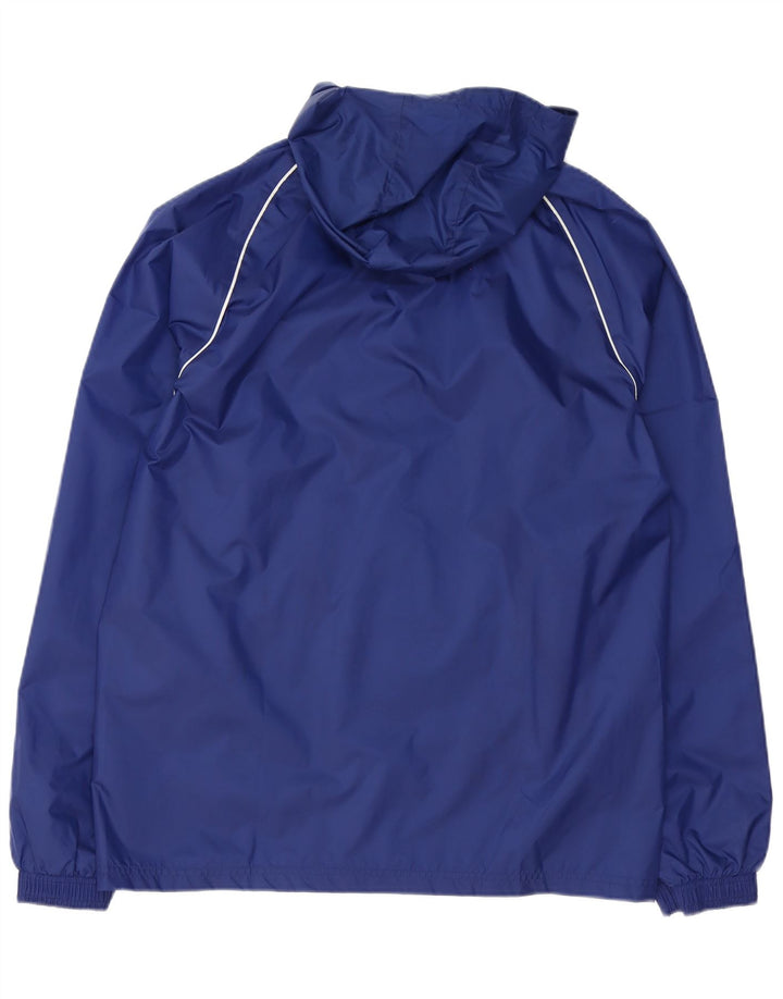 Adidas Mens Graphic Hooded Rain Jacket UK 38 Medium Navy Blue Polyester