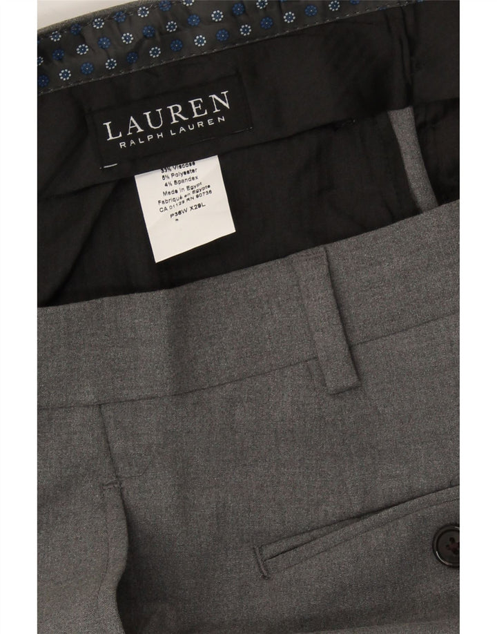RALPH LAUREN Mens Straight Suit Trousers W36 L29 Grey Polyester Vintage Ralph Lauren and Second-Hand Ralph Lauren from Messina Hembry 