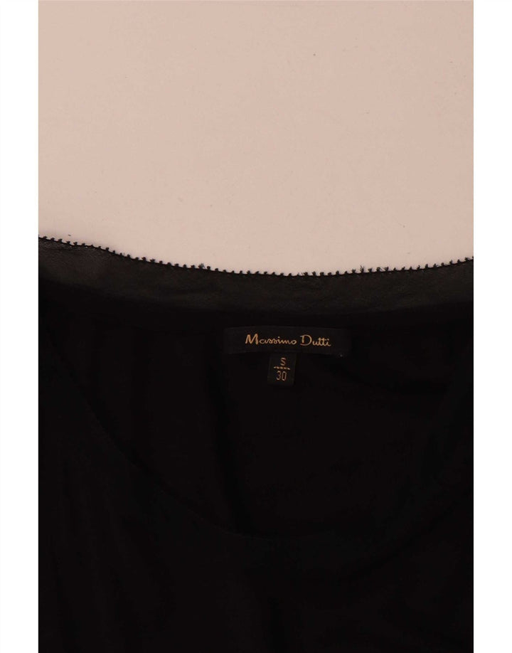 Massimo Dutti Dame ærmeløs bluse Top UK 10 Small Black