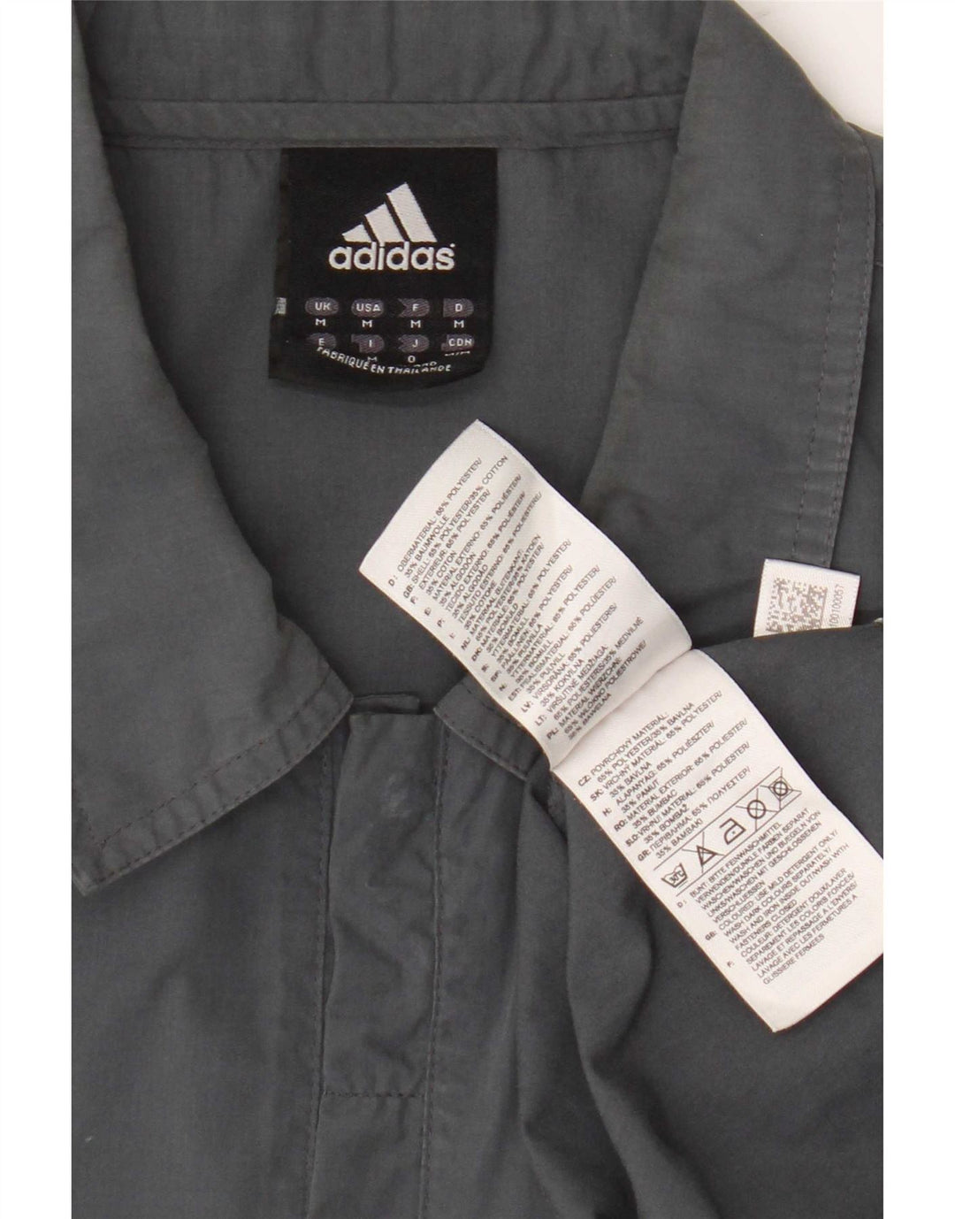 Maglia a maniche corte da uomo Adidas in poliestere color block grigio medio