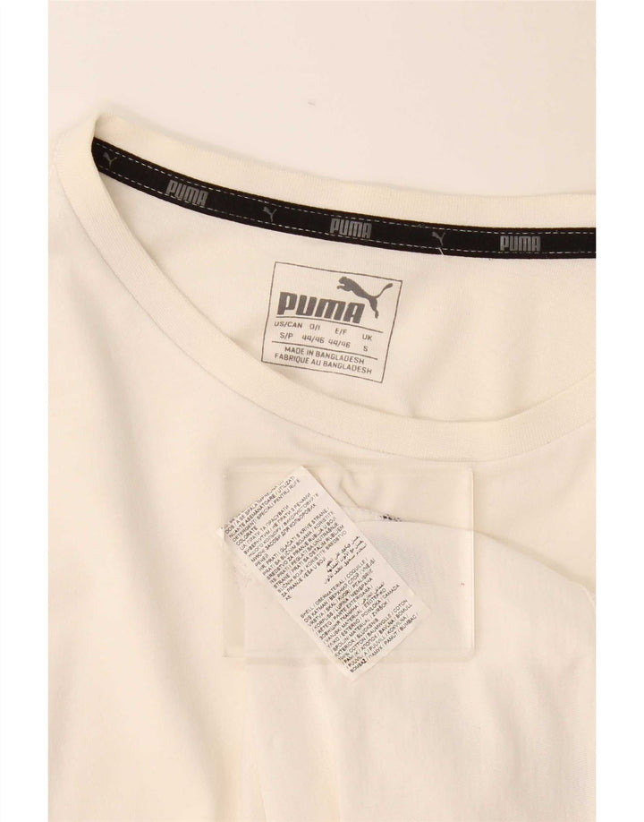 Puma Herren T-Shirt Top Small Weiß Baumwolle