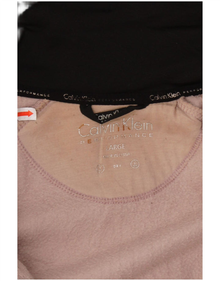 CALVIN KLEIN Veste polaire graphique pour femme UK 16 Large Rose Polyester