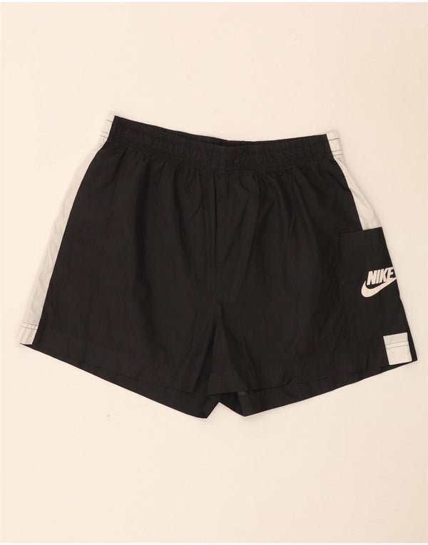 Nike Damen Graphic Sport Shorts UK 16 Large Schwarz Colourblock Polyester