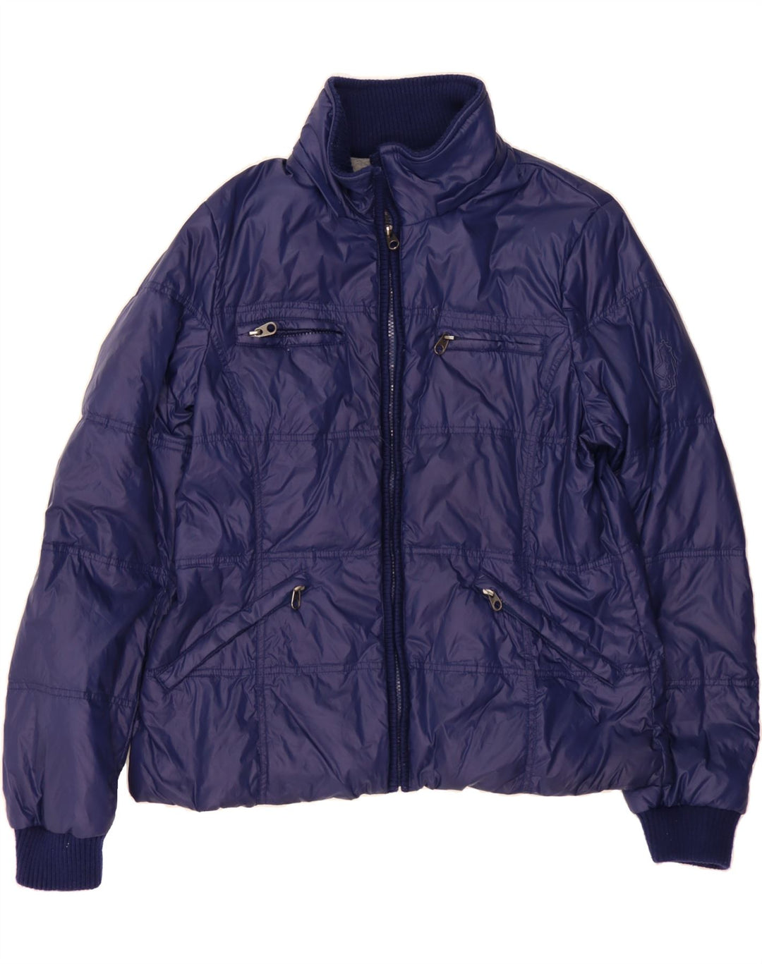 MARLBORO CLASSICS Womens Padded Jacket IT 48 XL Navy Blue Nylon Vintage Marlboro Classics and Second-Hand Marlboro Classics from Messina Hembry 