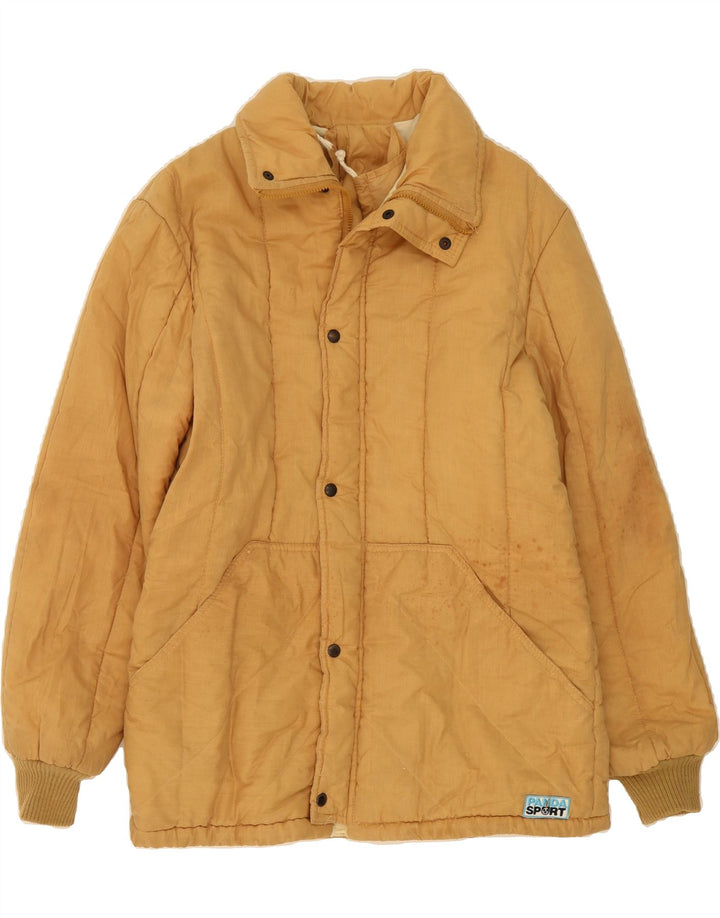 VINTAGE Mens Padded Jacket IT 48 Medium Beige Cotton Vintage Vintage and Second-Hand Vintage from Messina Hembry 